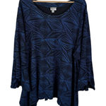 Avenue Sparkly Tunic Top Size 30/32 Hanky Hem Asymmetrical Stretch Glitter Party Photo 0