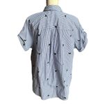 Westport  Button Down Blue & White Top Size 1X Photo 3