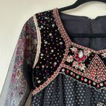 NWT Small Bridgerton Style Black Polka Dot Floral Rose Dress Choli Sari w Ruby Photo 2