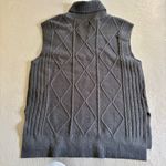 Ann Taylor Black Sweater Vest Cable Knit Turtleneck Large Petite LP Photo 4