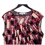 Jones Studio  Separates Pink & Black Sleeveless Pleated Chest Blouse Women's 2X Photo 1
