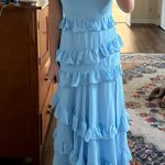 Blue Maxi Dress with Ruffles Size M Photo 0