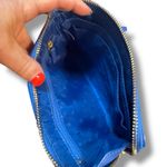 Tory Burch Large Blue Britten Zip Wristlet Wallet Pebbled Leather Gold Hardware Photo 9