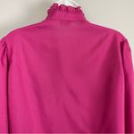 Vintage High Neck Blouse Pink Ruffle Long Sleeve Button Photo 5