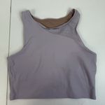 Athleta  M Medium Sports Bra Conscious Lace Crop Top Shasta Purple Light Impact Photo 2