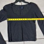 American Eagle  Women Lace Long Sleeve Gray Crop Top XS Photo 5