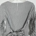 Ultra Flirt Striped Ruched Sleeves Tie-Back Top Size S Photo 6