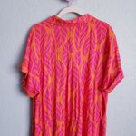 Anthropologie Entro Orange And Pink Bright Tropical Oasis Jumpsuit Photo 9