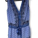 BCBG Maxazria Vance Blue Floral Tie Romper Women's Size Medium Photo 0