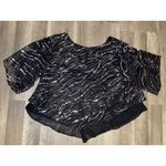 Alex Evenings Womens Top 2X Black Sequin Embellished Chiffon Blouse $149 Photo 8