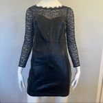 Free People Colleen Faux Leather Mini Dress in Black with Lace Photo 8