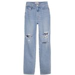Madewell  Women 26 Baggy Straight High Waist Jeans‎ Distressed Light 100% Cotton Photo 1