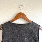 Turquoise Haven NEW  Womens Vest Washed Black Gray Embroidered Smocked Size Large Photo 3