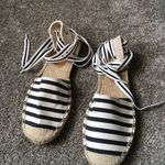 J.Crew NWOB D’Orsay Lace Up Espadrilles in Navy and White Stripe Size 7 US Shoe Photo 1