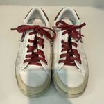 Saint Laurent Paris White Leather Glitter Diamond Patch Low Top Sneakers Size 36 Photo 2