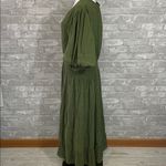 Kings Road Chic Olive Midi Dress with Button Detail Green Size 3X Photo 3