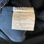 XScape  Metallic Floral Lace Long Bell Sleeve Sheath Navy Blue Size 6 Boat Neck Photo 8