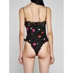 Alessandra Rich Strawberry Print Silk Jacquard Bodysuit in Black 42 New Womens Size undefined Photo 13