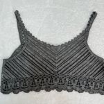 POL Lace Bralette Crop Top Crochet Gray Size M/L Whimsygoth Boho Scalloped Hem Photo 3