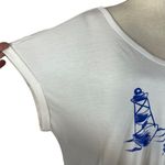 Style & Co 1X-Large Top Graphic Dolman Sleeve V-Neck Semi-Sheer White "Buoy Bye" Photo 2
