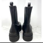 Good American  Black Faux Leather Chelsea Lug Sole Pull On Combat Boots 11 NEW Photo 4