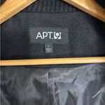 Apt. 9  Wool Coat Womens L Hooded Black Belt Zipper/Snap Closure Office Industrial Photo 6