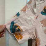 Rachel Zoe Blush Light Pink 100% Linen Floral Button Up Shirt Dress Size XS Photo 7