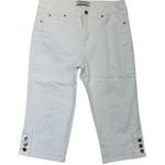 Croft & Barrow  White Cropped Pants Women’s 12 silver stud details high waist Photo 0