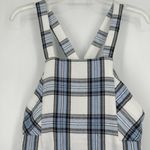 Francesca's NEW Mi Ami Plaid Flannel Jumper Overall Dress Blue White Size XS Photo 1