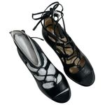 Coach NEW‎ Kira Lace-up Black Leather Stiletto HEELS Size 5 Photo 3