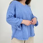 vintage cornflower blue boho slouchy tunic sweater knit cotton size M Size M Photo 3