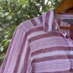 Marc New York  Women's Pink Striped 100% Linen Top Size M Photo 4