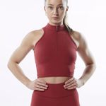 Alphalete Pulse Zip Tank - Tartan Red Size Small Photo 0