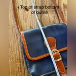 Italian Vera Pelle cross body mini Blue and Tan Photo 6