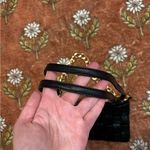 Y2K Woven Faux Leather Shoulder Bag with Gold Chain Strap Black Photo 4