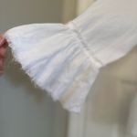 FOR THE REPUBLIC  100% Linen Women’s Ruffle Tie-Front Blouse Sz 8 Photo 3