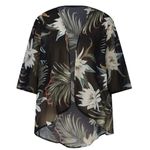 Tropical Floral Print Sheer Swim Cover Photo 2