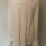 Free People Brand New White Flowy Ruffled Blouse Long Sleeve Top Photo 3