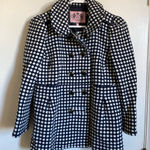 Juicy Couture  90’s Navy&White Polka Dot Wool Blend Double Breasted Peacoat #Bl Photo 0