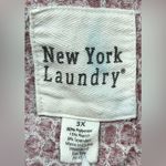 New York Laundry  Size 3X Pink Short Sleeve Button Accents Front Tie Sweater Photo 1