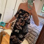Black and Floral Strapless Cocktail Dress Size M Photo 1