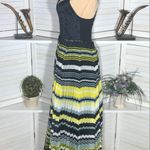 Free People  Poly Organza Maxi Dress Fit & Flare Striped Pleated Multicolor sz M Photo 2