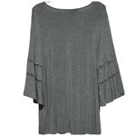 Sara Studio Women's Gray Floral Neckline 3/4 Bell‎ Sleeve Unknown Size Maybe M Photo 1