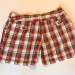 Connection plaid cuffed women’s short Red Size 2X Photo 2