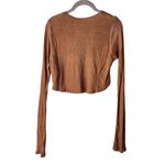 NWT Savannah Morrow Birdie Top in Cocoa Brown Cropped Long Sleeve Size Large Photo 9