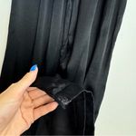 ZARA NWT Black Satin Wide Leg Jumpsuit Sz Medium Gold Chain Belt Photo 15