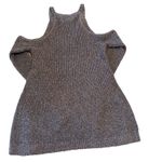 American Eagle Women’s Cold Shoulder Brown Knit Sweater Zipper Detailing Sz SM Photo 7