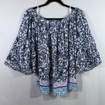 Lilly Pulitzer NEW  Nevie Off-the Shoulder Oyster Bay Blue Top Blouse Size S Boho Photo 0