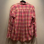 Denim&Co. Ralph Lauren Women’s Lightweight plaid Shirt Size Medium Pink Photo 5