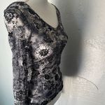 BKE  Monochrome Floral Lace Long Sleeve Top Photo 5